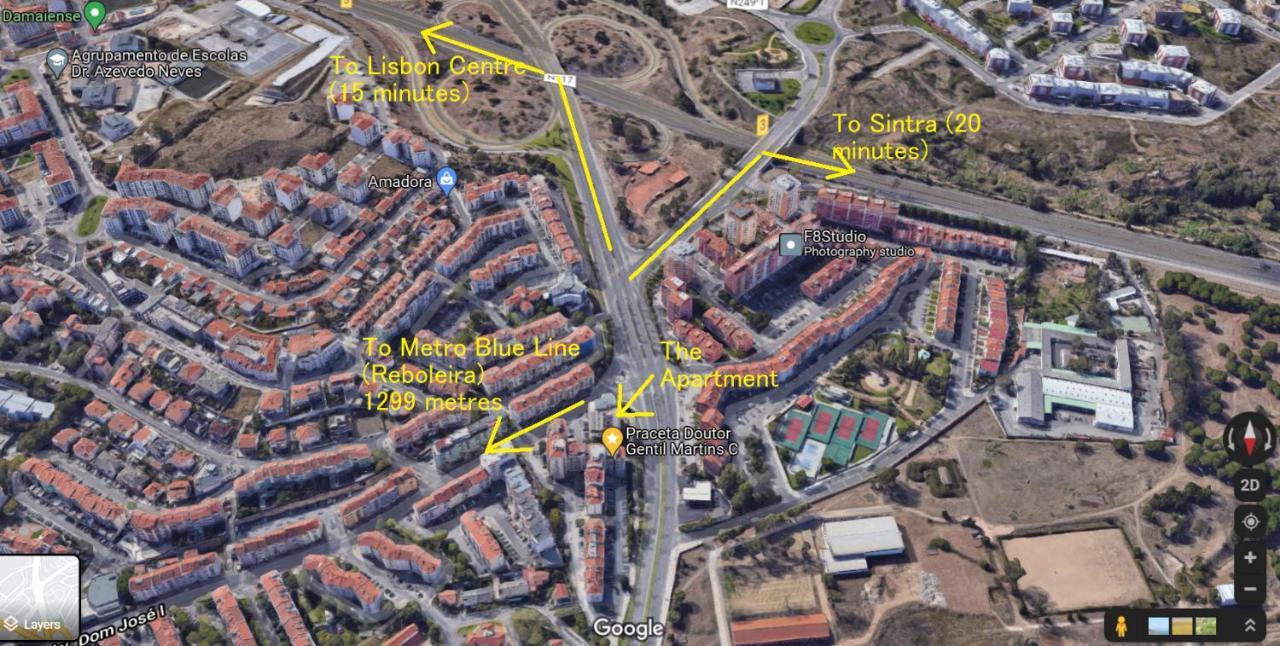 Enjoy Lisbon Cascais Sintra 1200 Metres To Metro Blue Line Sintra Rail Line Free Parking Lejlighed Amadora Eksteriør billede